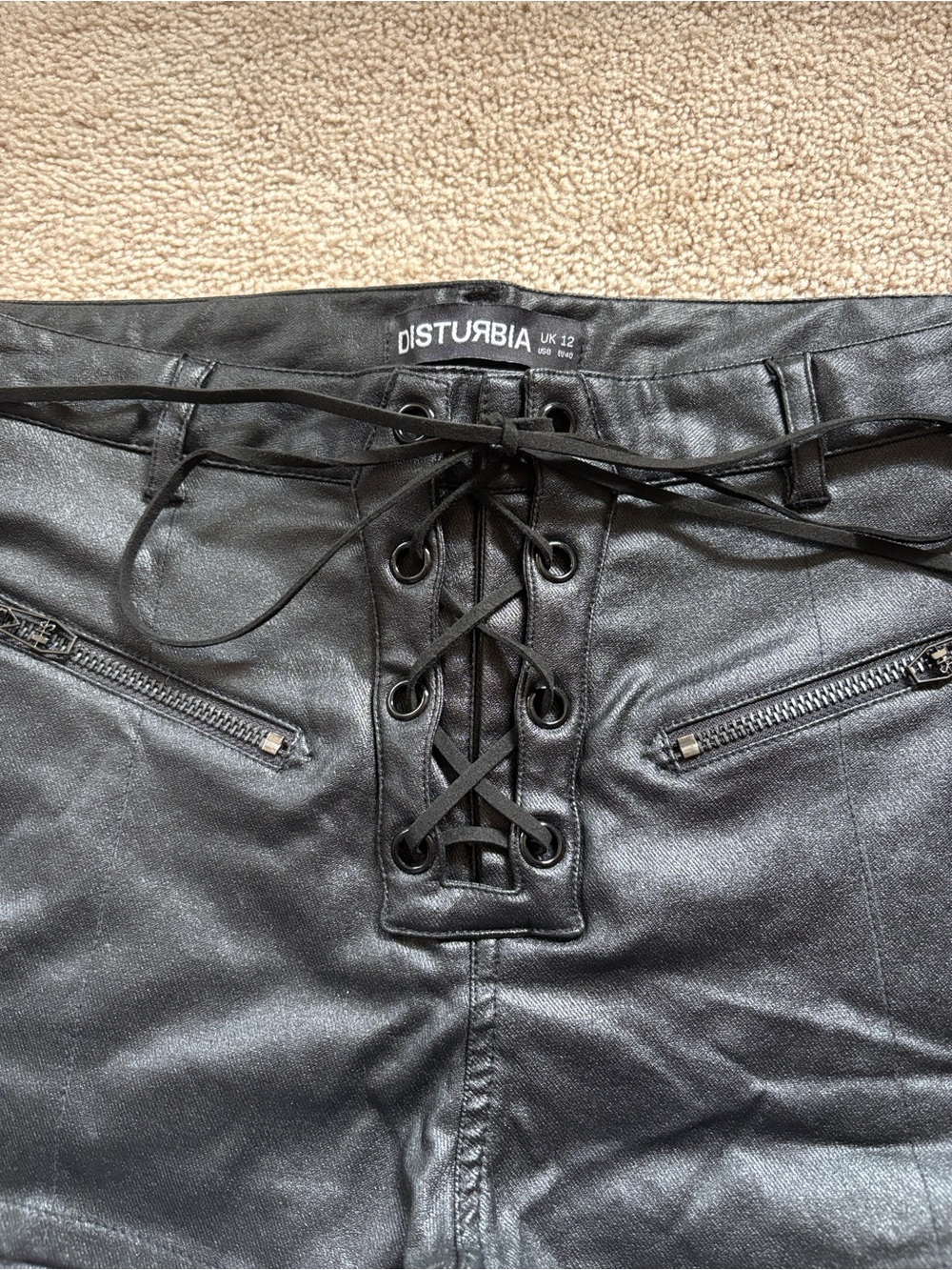 Disturbia | Omens Lace Up Shorts - Picture 2 of 7